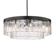 Golden 1768-9 BLK-HWG - Golden Lighting Ciara 9-light Chandelier in Matte Black